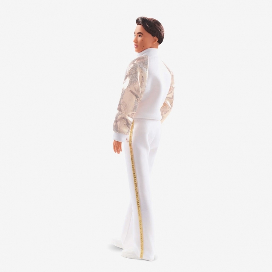 Barbie the Movie Ken Doll in White and Gold Tracksuit