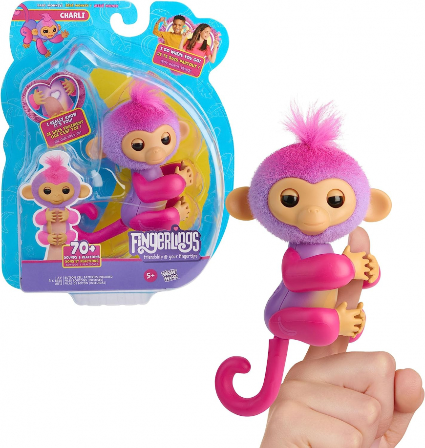 Fingerlings Interactive pink Baby Monkey Charli 2023