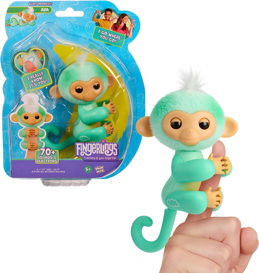 Fingerlings Interactive Baby Monkey Ava green