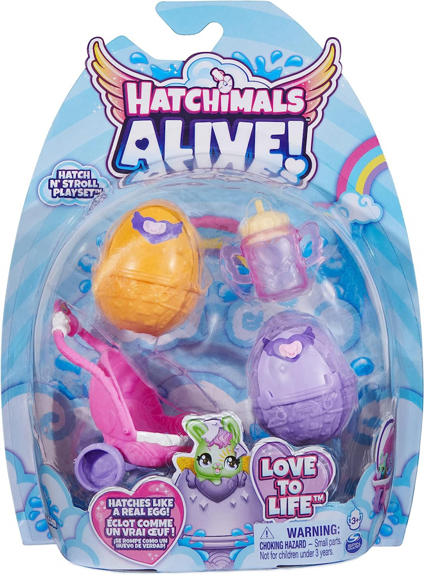 Hatchimals Alive Love to Life hatch and stroll playset