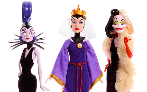 Disney Villains 3 pack dolls set with Yzma, Evil Queen and Cruella de Vil