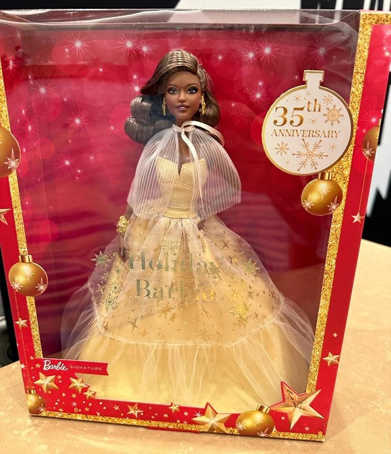 Holiday Barbie 2023 dolls 35th anniversary edition dolls in boxes in real life photos