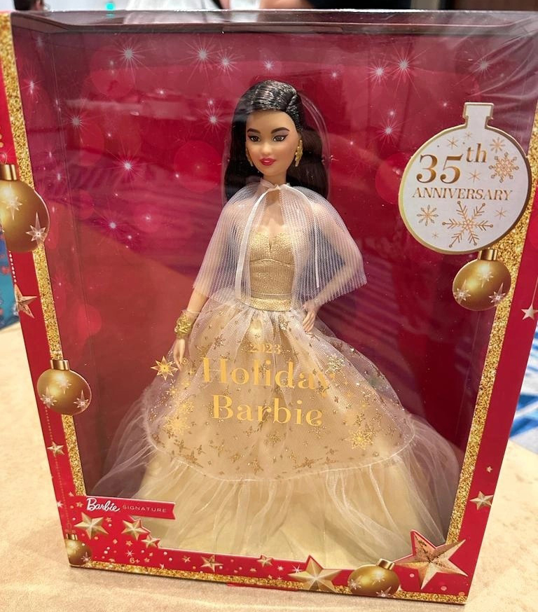 Holiday Barbie 2023 dolls 35th anniversary edition dolls in boxes in real life photos