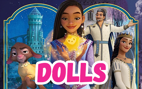 Disney Wish movie 2023 dolls from Mattel - Asha and other characters