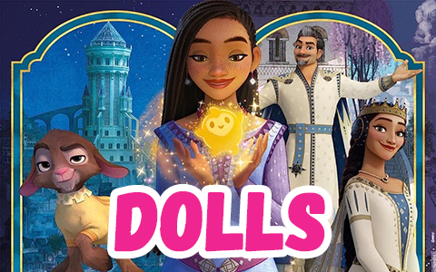 Disney Wish movie 2023 dolls from Mattel - Asha and other characters