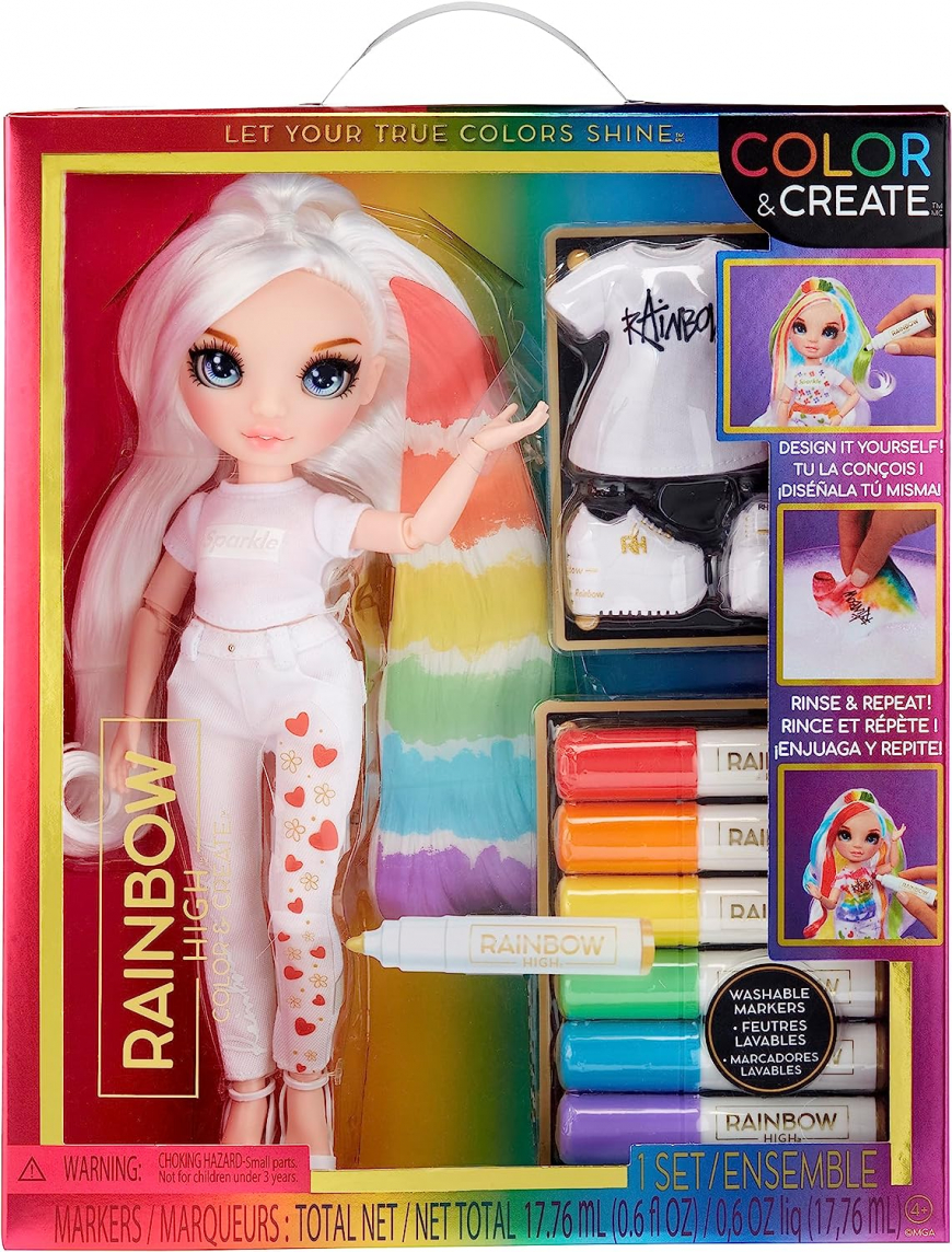 Rainbow High Color and Create Custom Doll Blue eyes