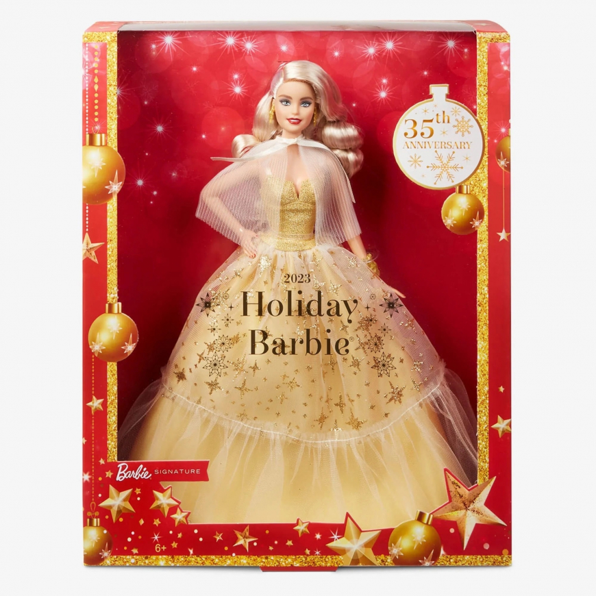 Barbie Signature Holiday Barbie 2023 blonde doll HJX08