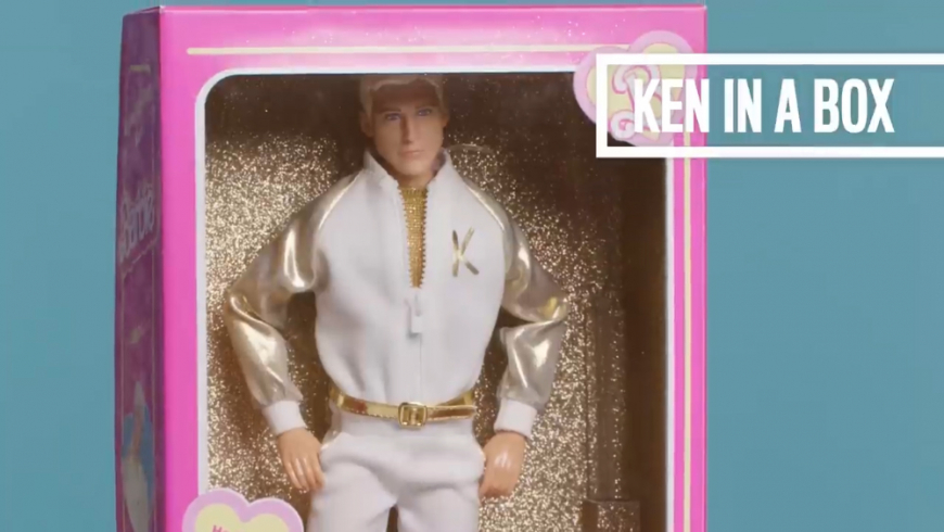 Barbie movie Ryan Gosling Ken doll golden suit