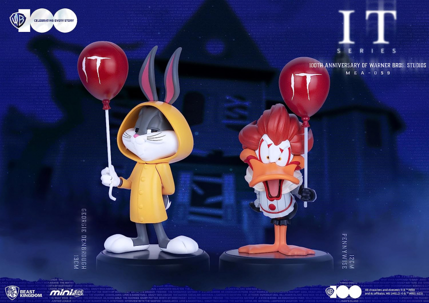 Looney Tunes and IT Beast Kingdom Warner Bros. 100th Anniversary figures Bugs Bunny Daffy Duck Pennywise