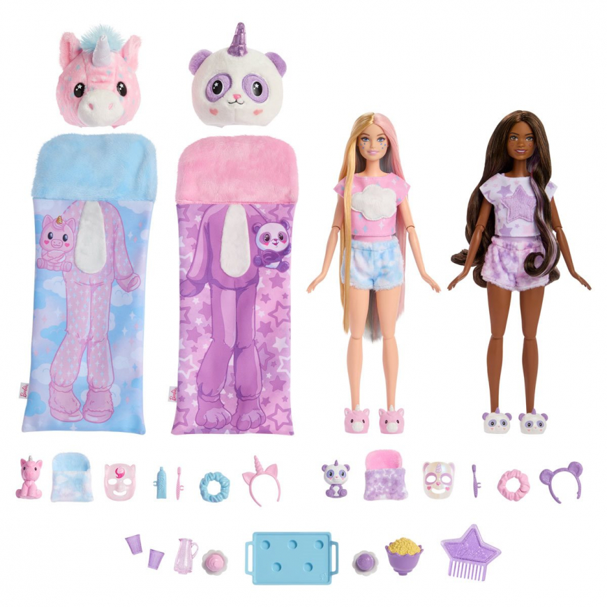 Barbie Cutie Reveal Slumber Party doll set