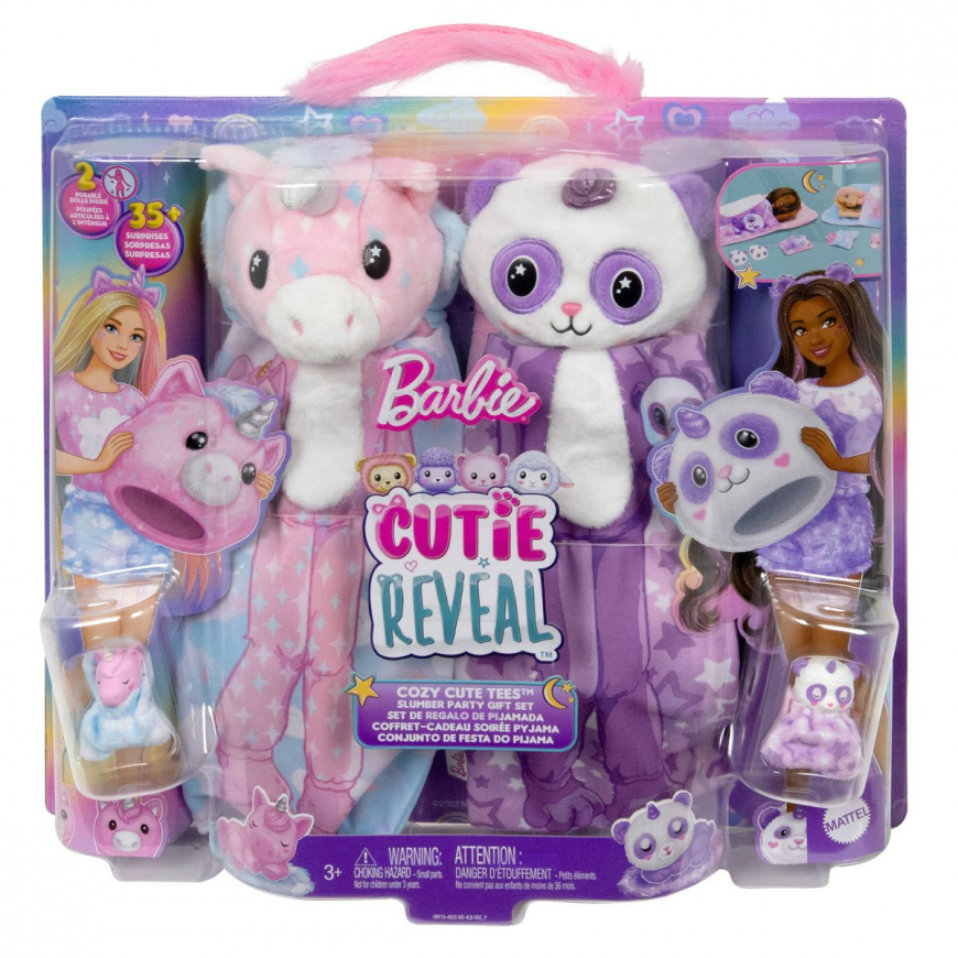 Barbie Cutie Reveal Slumber Party doll set