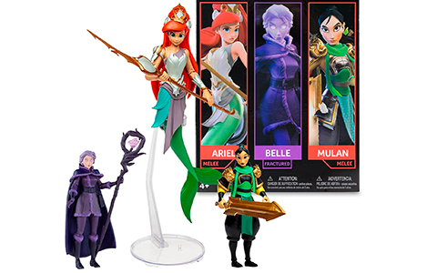 Disney MIRRORVERSE Princess Pack - Ariel, Mulan and Fractured Belle figures gold label