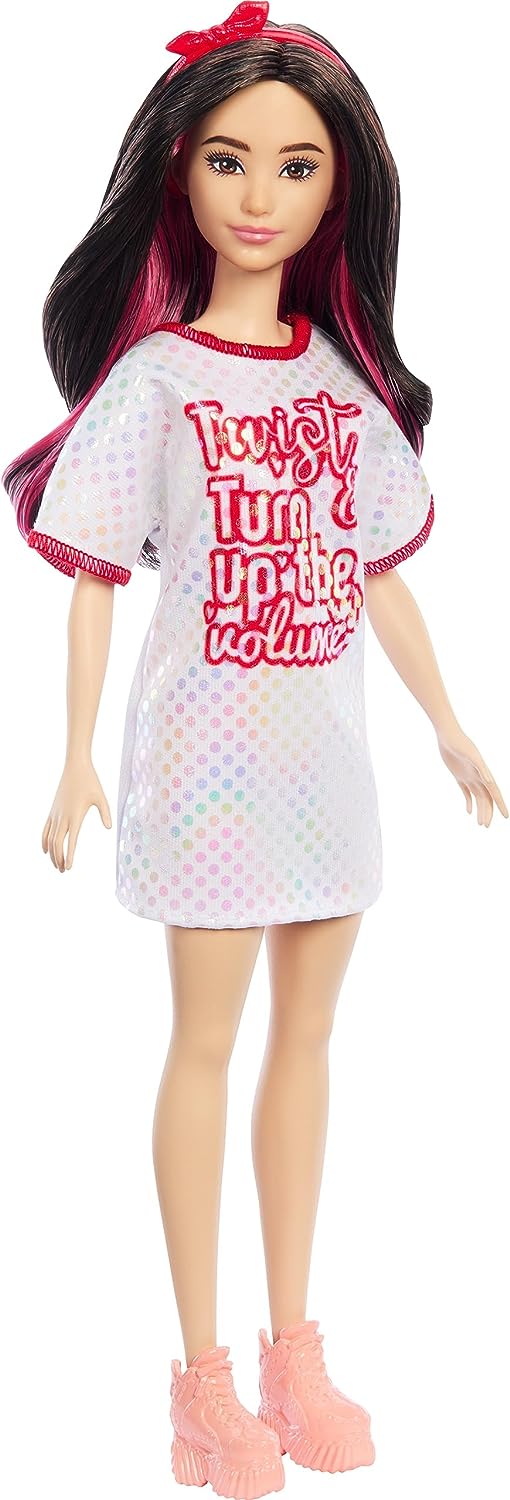 Barbie Fashionistas Doll 2023 Red Mesh Dress HRH12
