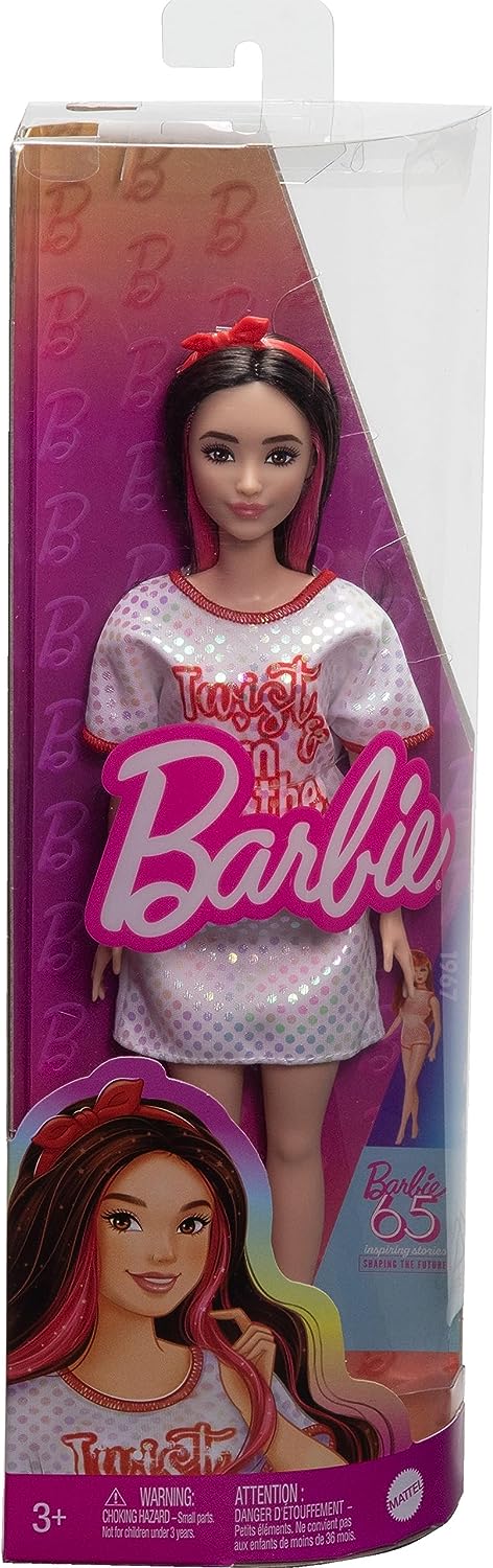Barbie Fashionistas Doll 2023 Red Mesh Dress HRH12
