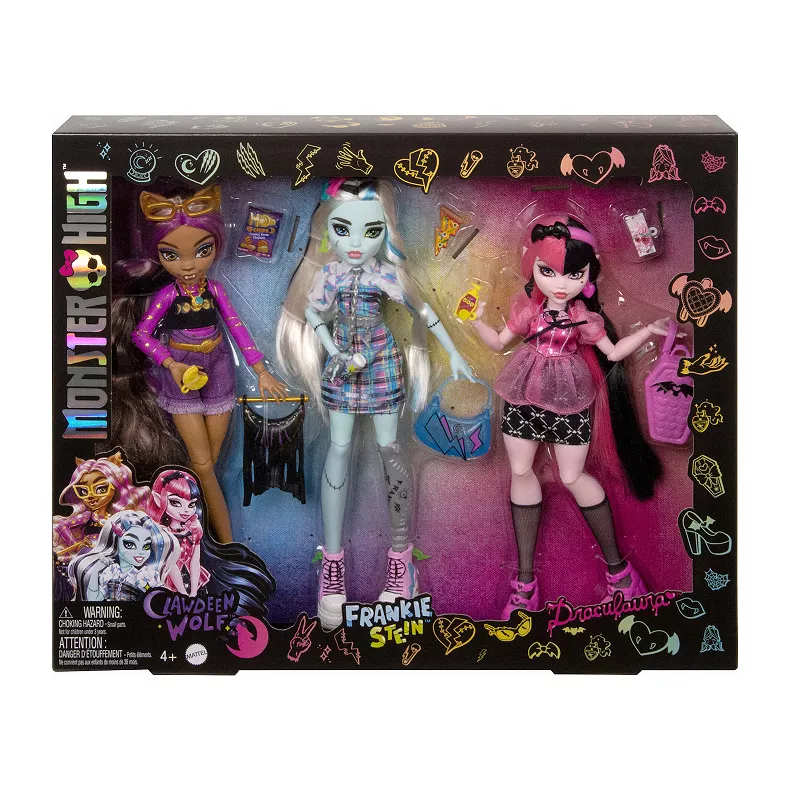 Monster High Day Out 3-pack with Draculaura, Frankie and Clawdeen dolls