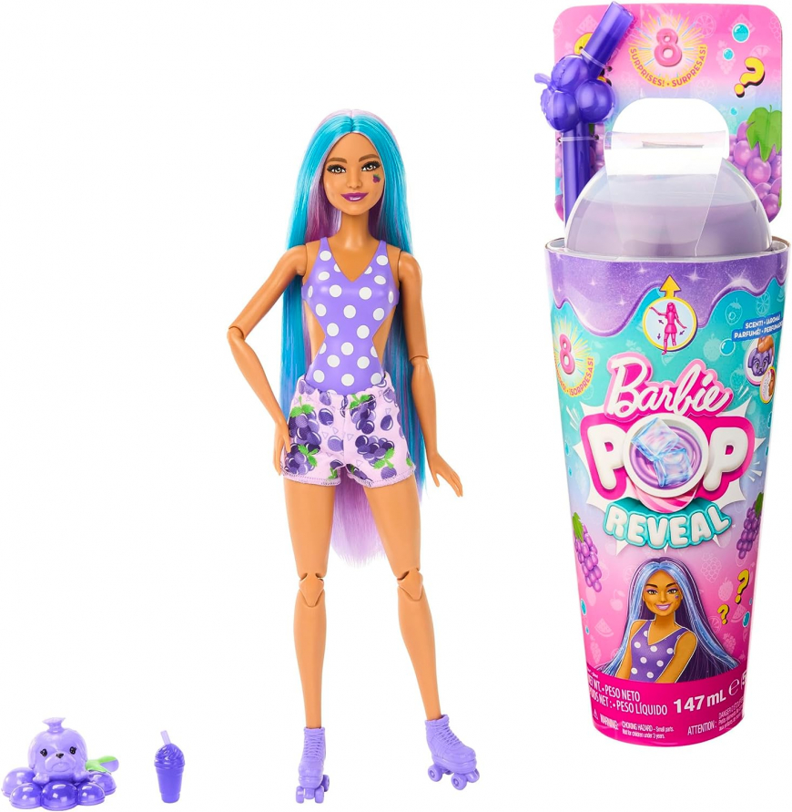 Barbie Pop Reveal Juicy Fruits Series Grape Fizz doll