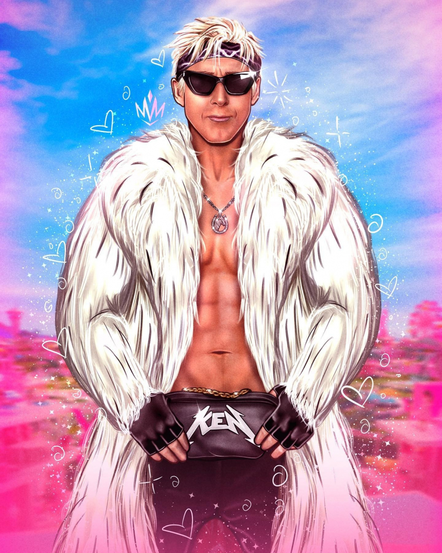 Ken in Fur Coat "I'm just Ken" art