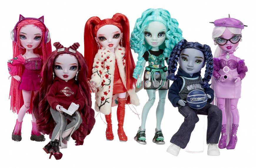 Shadow High series 3 dolls: Berrie Skies, Pinkie James, Rosie Redwood, Scarlet Rose, Oliver Ocean and Lavender Lynn