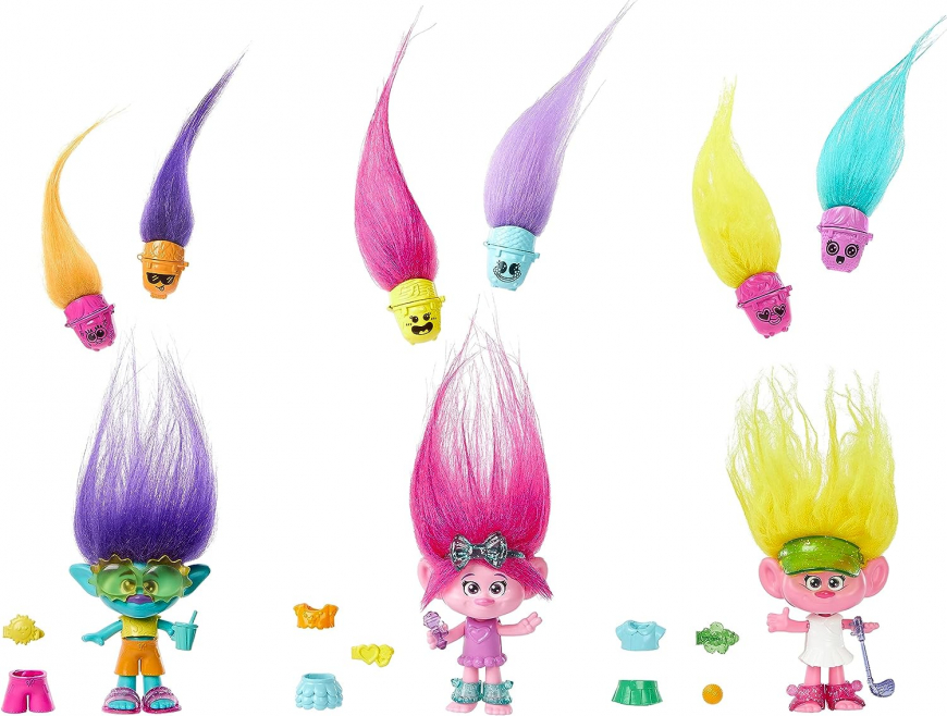 Trolls 3 Band Together Hair Pops mini dolls