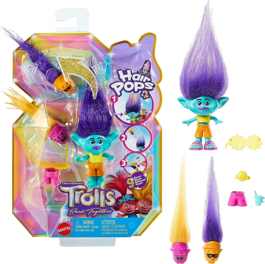 Trolls 3 Band Together Hair Pops Branch doll