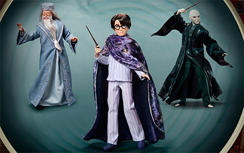 Mattel Harry Potter Exclusive Design Collection Collector dolls Albus Dambldore, Voldemort and Harry Potter