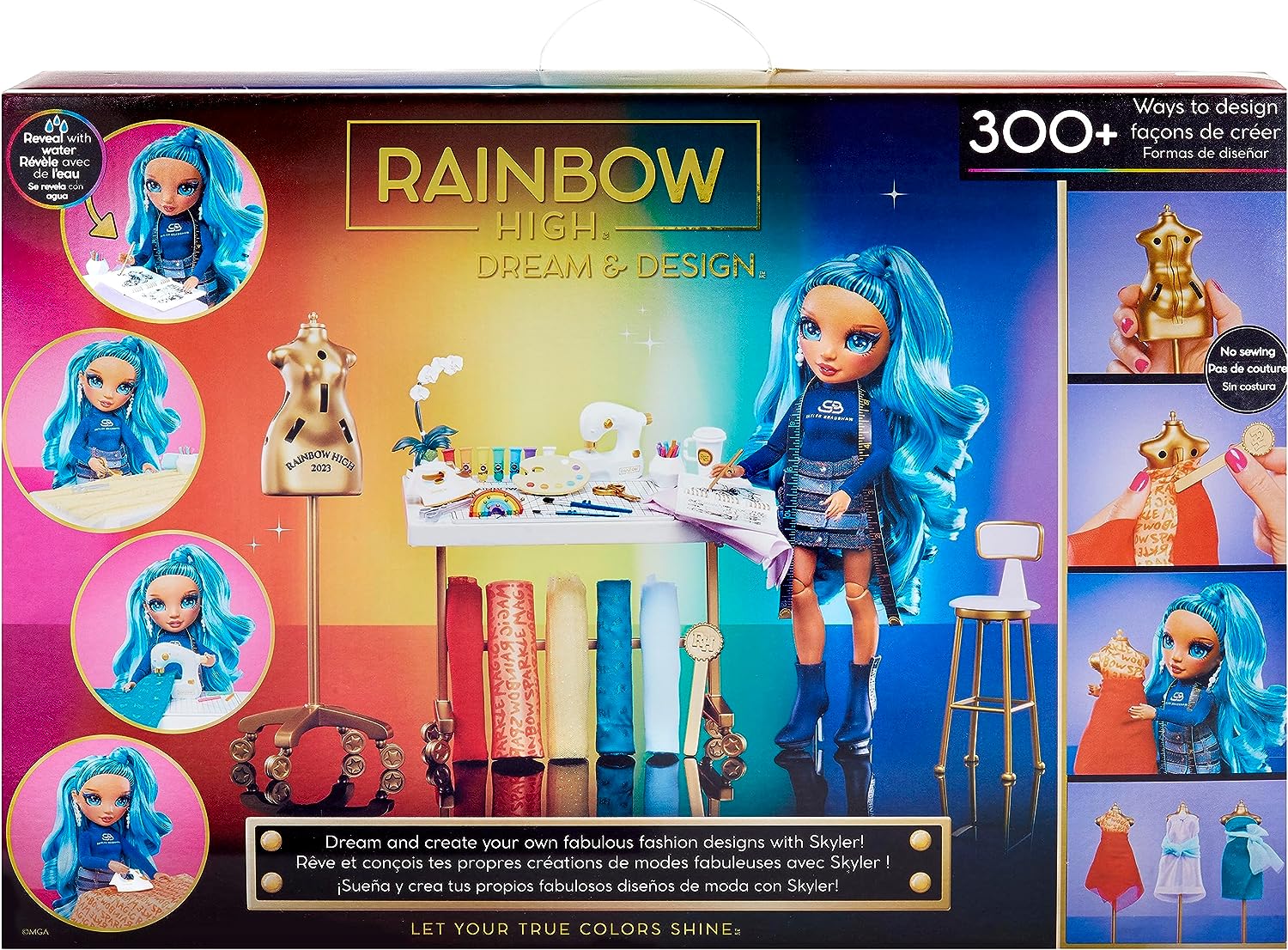 Rainbow High - Fashion Studio Couture Playset - Poupée Skyler Bradshaw  articulée + tissus et accessoires de couture