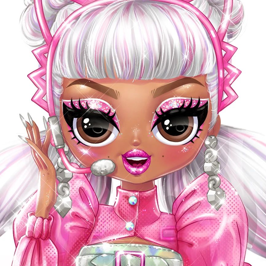 LOL OMG Fierce series 2 dolls Kitty K and Candylicious art