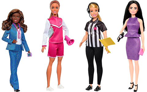 Barbie Sports Career 4 pack: General Manager, Coach, Referee and Sports Reporter dolls