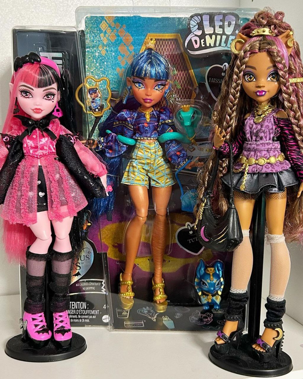 Lot of 2 Monster High Doll Cleo De Nile & Clawdeen Wolf with Pet - We-R-Toys