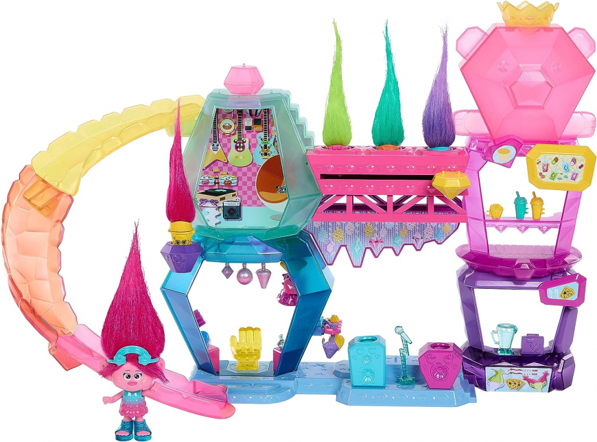 Trolls Band Together Mount Rageous Playset with Queen Poppy small doll