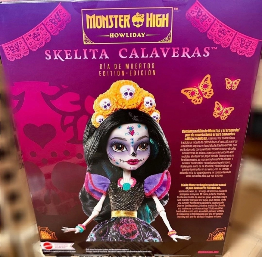 Monster High Howliday Skelita Calaveras Dia de Muertos 2023 doll in real life photos