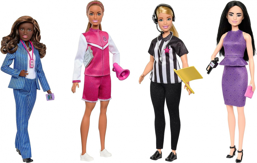 Barbie Sports Career 4 pack: General Manager, Coach, Referee and Sports Reporter dolls