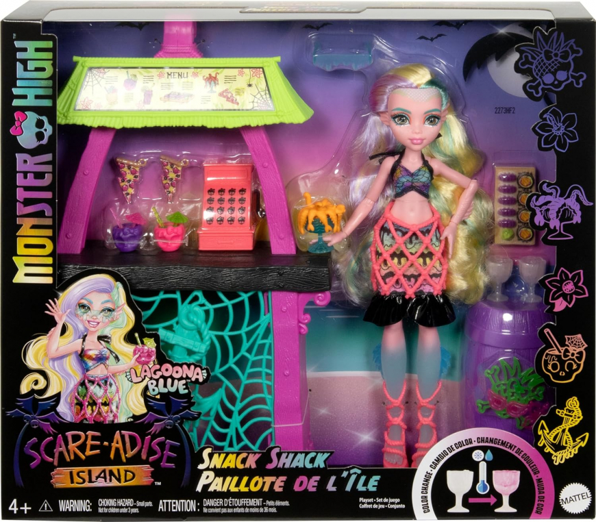 Monster High Lagoona Blue Scare-adise Island Snack Shack doll playset