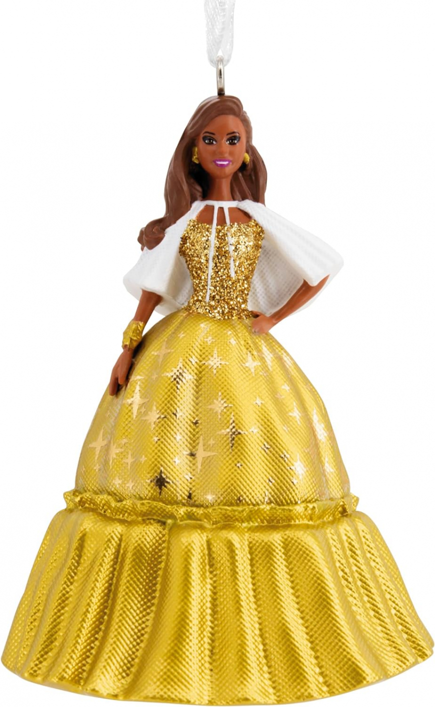 Holiday Barbie 2023 Christmas Ornament Bunette