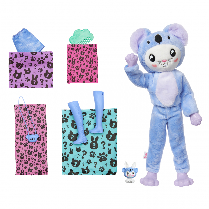 Barbie Cutie Reveal HRK26 doll bunny in plush koala costume