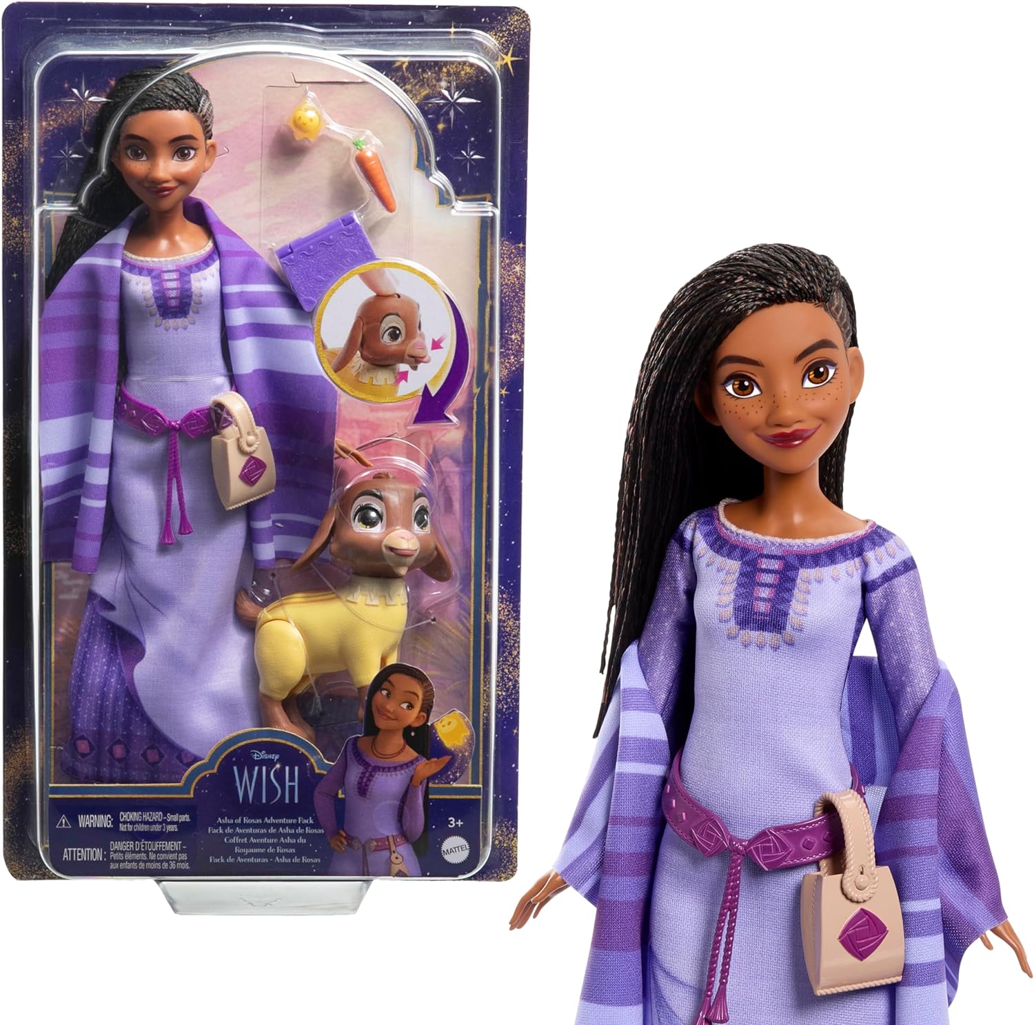 Kids Children Movie Wish 2023 Asha Purple Dress Outfits Cosplay