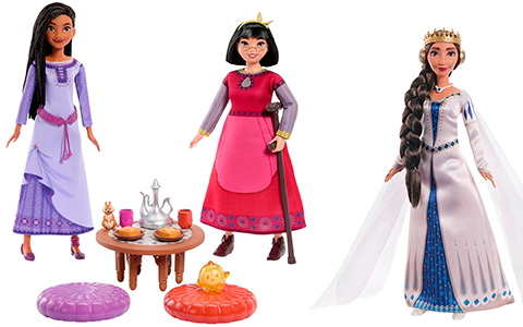 Disney Wish movie 2023 dolls from Mattel - Asha and other characters