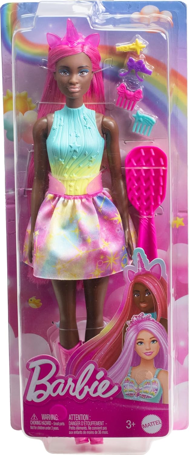 Barbie A Touch of Magic unicorn with long hair doll HRR01