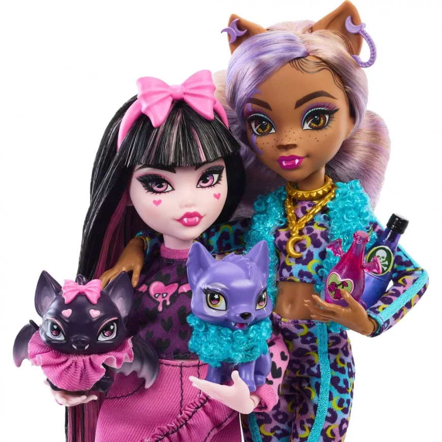 Monster High Faboolous Pets  2 pack with Clawdeen Wolf and Draculaura dolls