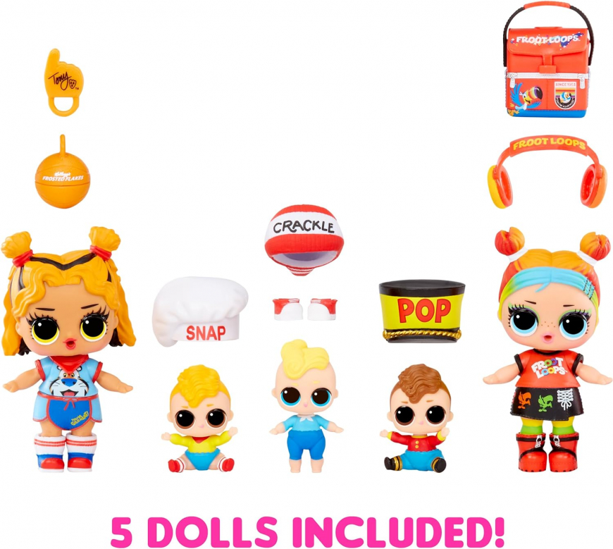 LOL Surprise Loves Mini Bites Kellogg's Deluxe set with 5 dolls