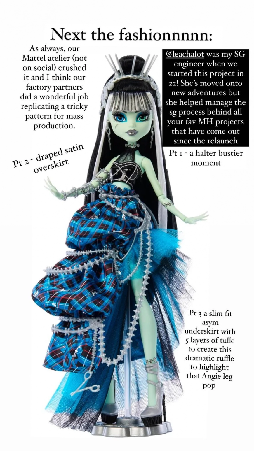Monster High Collector Stitched in Style Frankie Stein doll design and concept