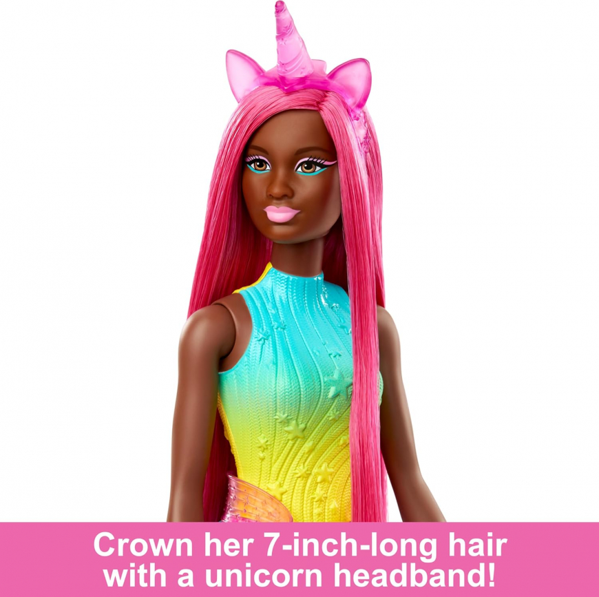 Barbie A Touch of Magic unicorn with long hair doll HRR01