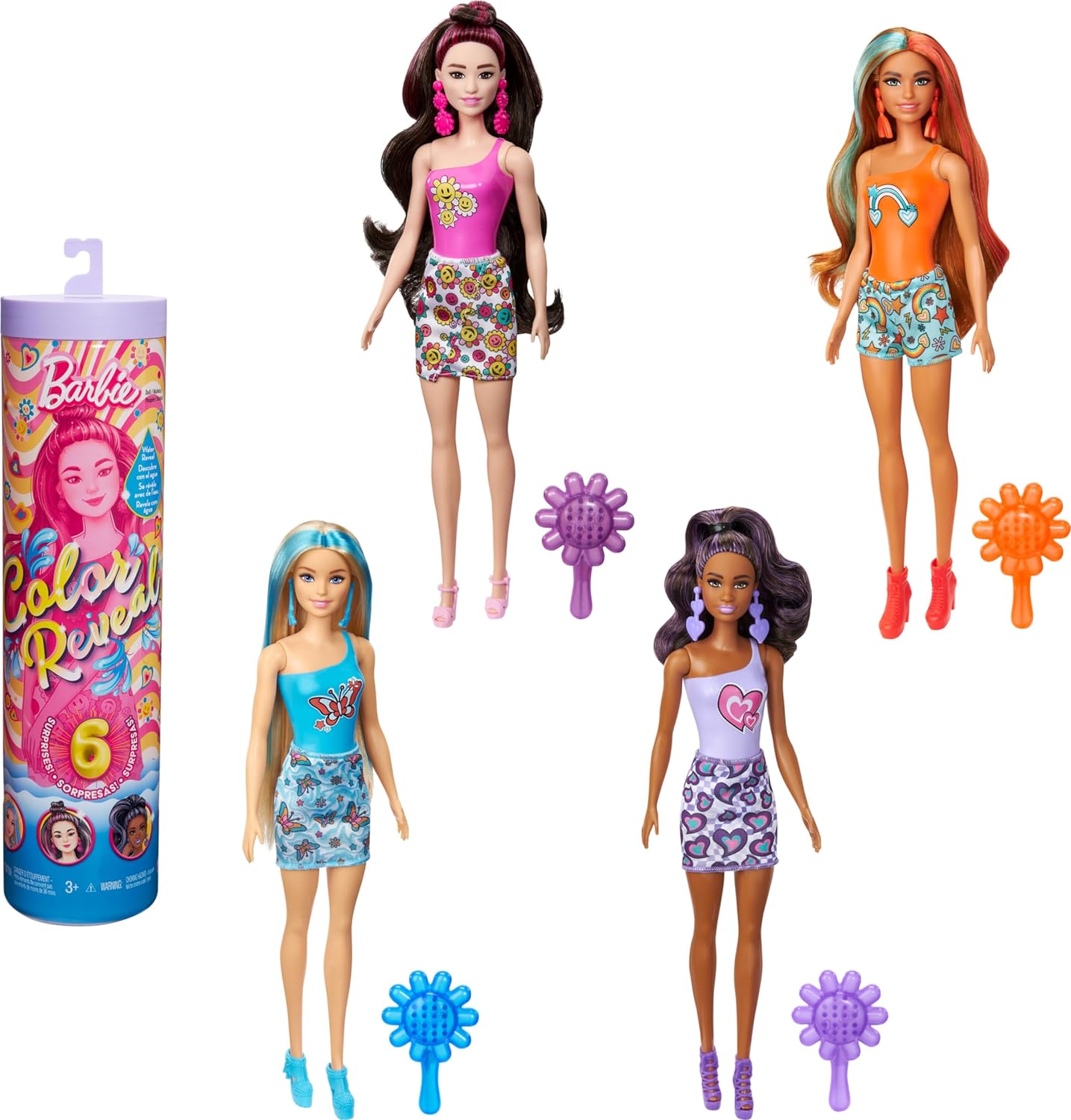 New Barbie Color Reveal 1960's fashion dolls 