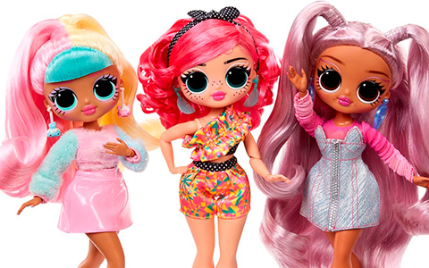 LOL OMG Sunshine Makeover dolls: Bubblegum DJ, Sunrise and Switches 