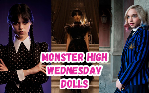 Monster High Wednesday Netflix collector dolls 2024: Wednesday Addams, Enid Sinclair and Wednesday ball dress