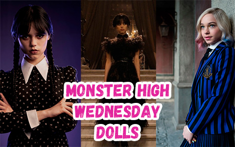 Monster High Wednesday Netflix dolls 2024: Wednesday Addams, Enid Sinclair and Wednesday ball dress