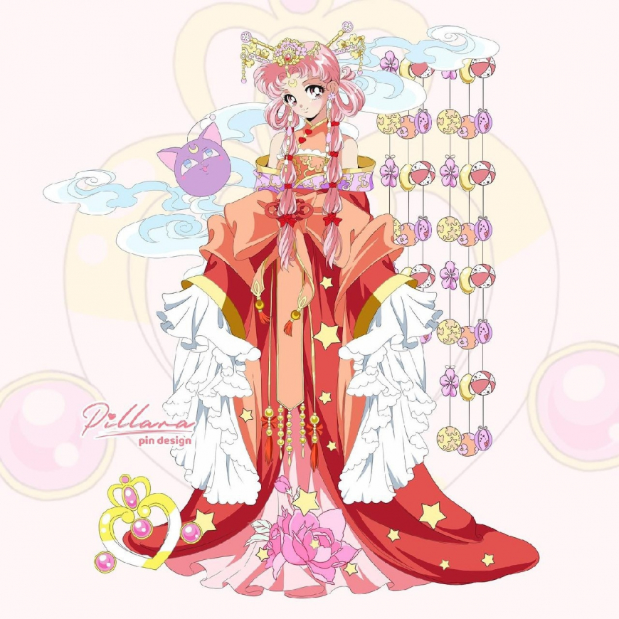 Sailor Moon in gorgeous kimono-styled dresses by Pillara