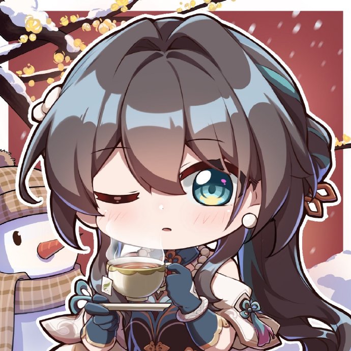 Honkai Star Rail cute winter profile pictures - icons of Ruan Mei, Argenti, Pom-Pom, Himeko, Хохо and Dr. Ratio