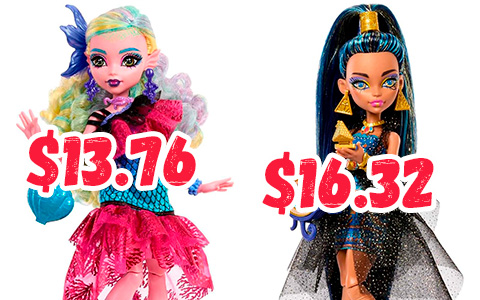 Monster High Lagoona Blue Monster Ball doll for $13.76 and Cleo for $16.32!