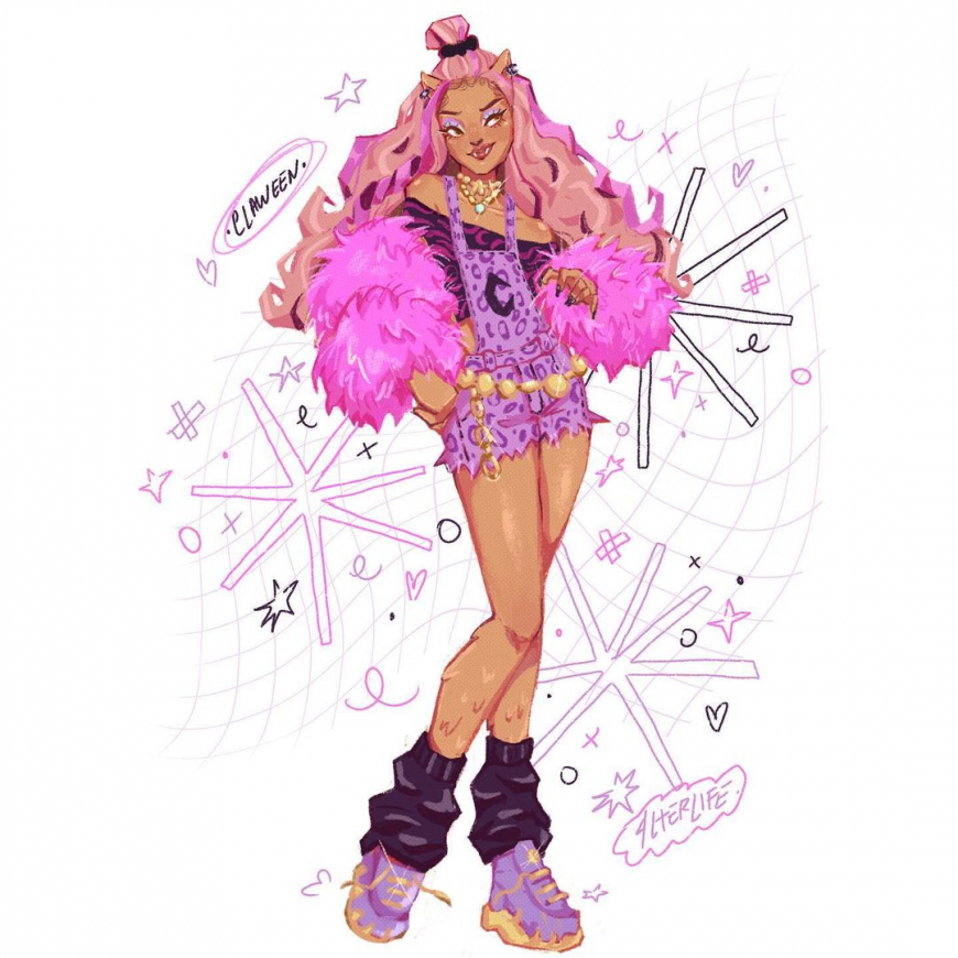 Beautiful Monster High fan art collection from 4lterlife snowflaskes background